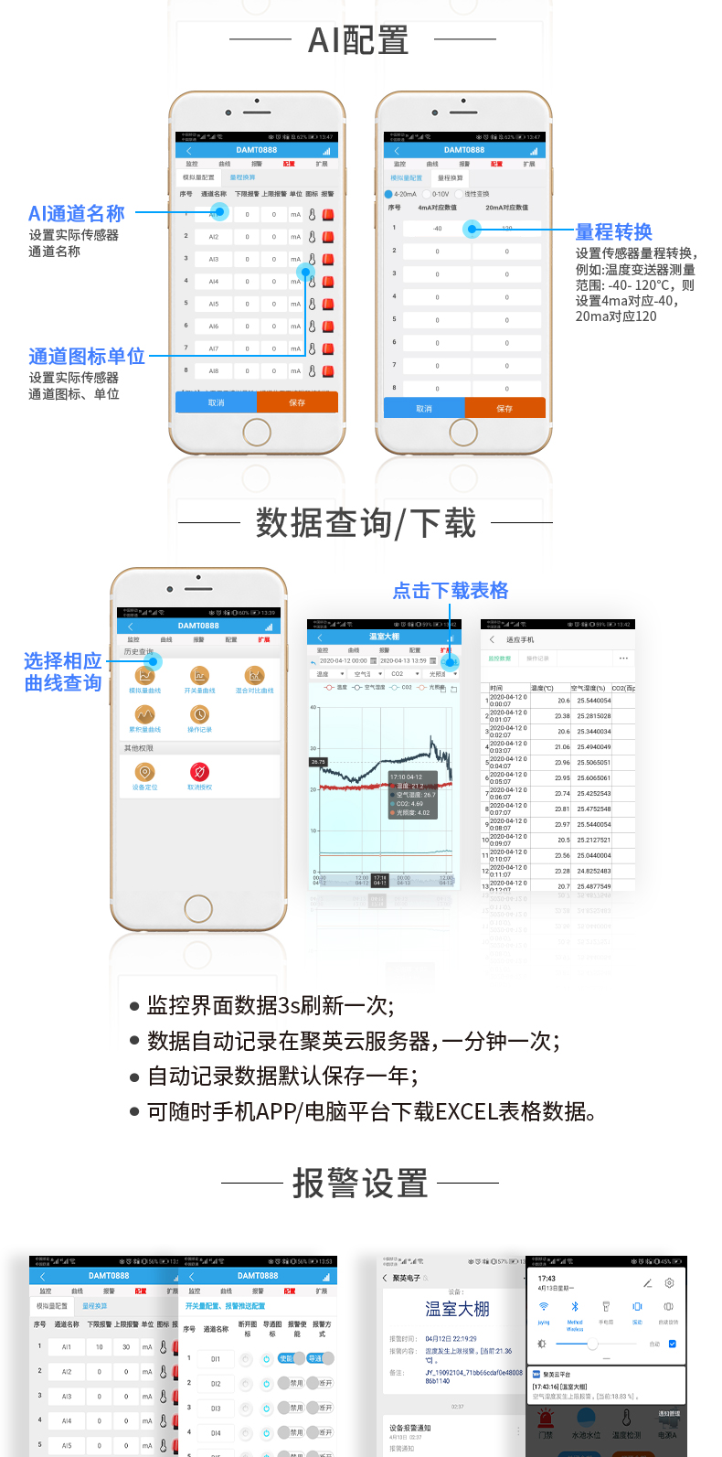 云平臺 DAM-0666 GPRS版 遠程數采控制器AI配置