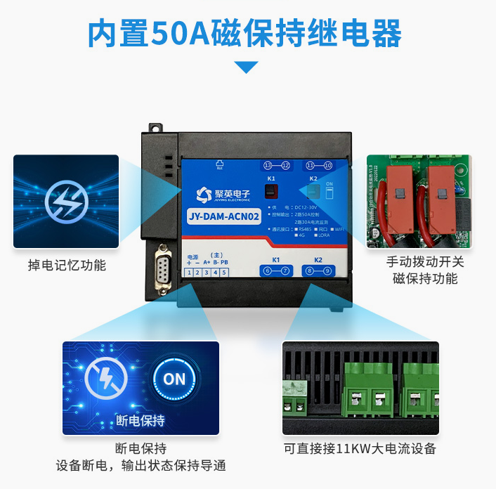 智能配電監控模塊，內置50A磁保持繼電器