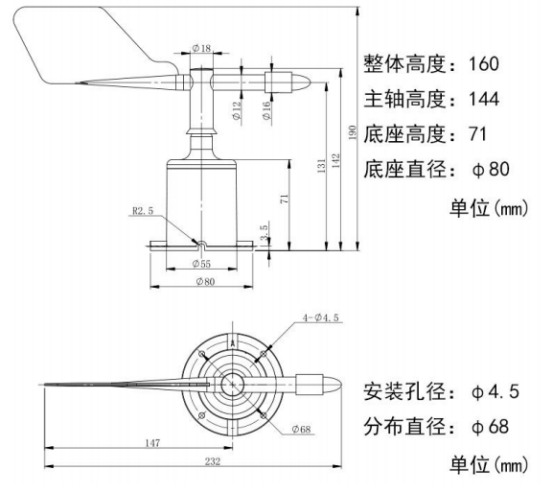 聚英風向傳感器結構圖